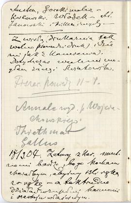 Notatnik nr 61 z odręcznymi notatkami Erazma Majewskiego z okresu od 29.02.1904 r. do 29.09.1904 ...