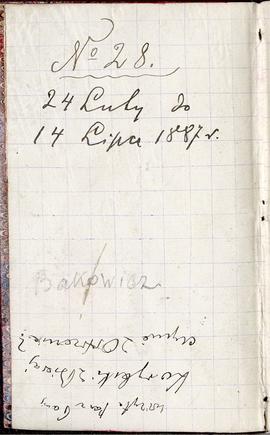 Notes nr 28 z wpisami odręcznymi  Erazma Majewskiego z okresu od 24.02.1887 r.-14.07.1887 r.  wyk...