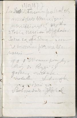 Notes nr 7 z okresu 11.09.1877 r.-24.02.1878  r. Notatki odręczne Erazma Majewskiego dot. podróży...