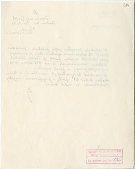 Rękopis. Pismo konserwatora Michała Drewko z dnia 14 stycznia 1929 r. do Zarządu Majątku Gródek -...