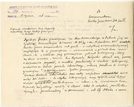 Rękopis. Pismo konserwatora Michała Drewko z dnia 18 stycznia 1926 r. do Kierownictwa Państwowego...