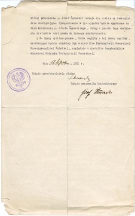 Maszynopis Umowy z dnia 12.07.1921 r. pomiędzy Ministerstwem Wyznań Religijnych i Oświecenia Publ...