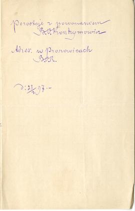 List od Bohdana Ogińskiego Kontrymowicza do Erazma Majewskiego (rękopis), strona 3