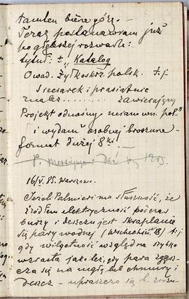 Notes nr 22 z wpisami odręcznymi  Erazma Majewskiego z okresu od 15.05.1885 r. - 08.09.1885 r.  s...