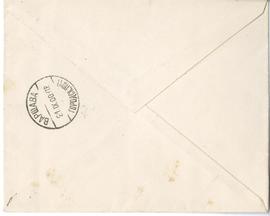 Koperta zaadresowana do Erazma Majewskiego (stempel)  strona 2 (rewers)
