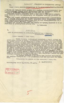 Maszynopis odpisu ustępu listu prof. Folkierskiego do Włodzimierza Antoniewicza z dnia 6.02.1925 ...