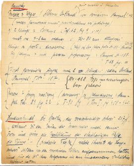 Brulion Józefa Żurowskiego zawierający zbiór luźnych kartek z notatkami w języku polskim i niemie...