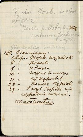 Notes nr 47 z wpisami odręcznymi  Erazma Majewskiego z okresu 19.06.1895 r.-07.08.1895 r.  strona.