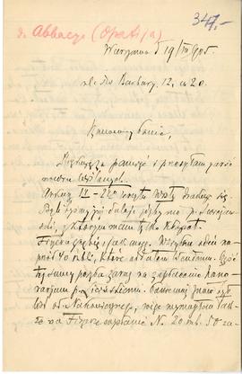 List od Stanisława Ciszewskiego do Erazma Majewskiego (rękopis)  strona 1