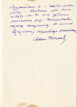 Rękopis listu Adama Wrzoska do Józefa Żurowskiego z dnia 2.01.1936 r.  strona 3