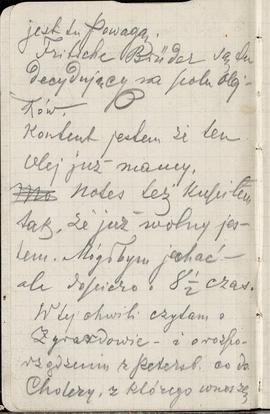 Notes nr 20 z wpisami odręcznymi  Erazma Majewskiego z okresu 25.08.1884 r.- 30.11.1884 r.  strona.