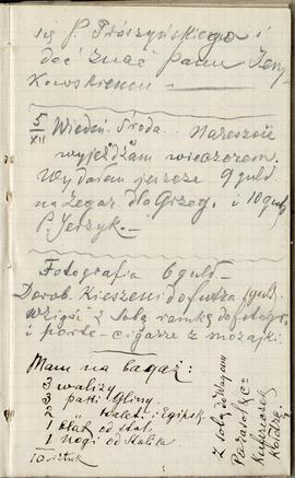 Notes nr 17 z wpisami odręcznymi  Erazma Majewskiego z okresu 03.12.1882 r.- 01.04.1884 r.  strona.