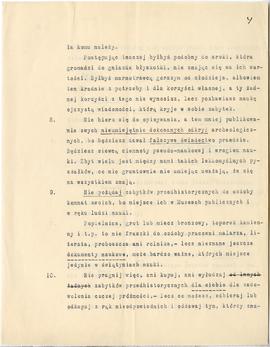 Maszynopis z korektą Erazma Majewskiego. Tytuł pracy: „Dziesięcioro Przykazań archeologiczno-prze...