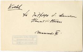 Fiszka z odręcznymi notatkami bibliograficznymi Józefa Żurowskiego  strona 1: "Koehl  Die Ze...