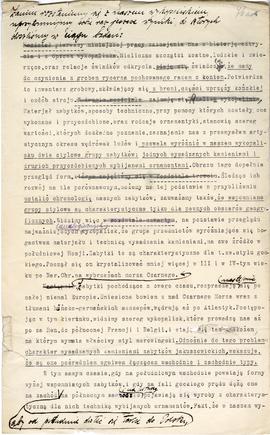 Rękopis pracy doktorskiej Józefa Żurowskiego pt. Wykopalisko z Jakuszowic Małych na tle pokrewnyc...