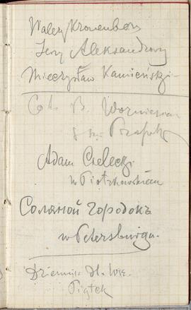 Notes nr 23 z wpisami odręcznymi  Erazma Majewskiego z okresu od 09.09.1885-05.10.1885 r.  strona.