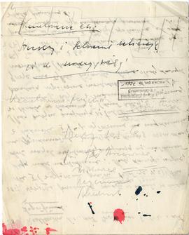 Fragment rękopisu artykułu Józefa Żurowskiego pt. Skarby halsztackiego okresu z doliny Dunajca wr...