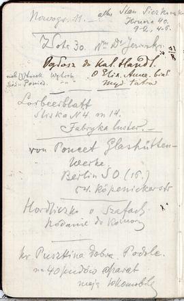 Notes nr 48 z wpisami odręcznymi  Erazma Majewskiego z okresu 08.08.1895 r.-06.03.1896 r.  strona.