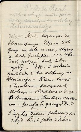 Notes nr 47 z wpisami odręcznymi  Erazma Majewskiego z okresu 19.06.1895 r.-07.08.1895 r.  strona.