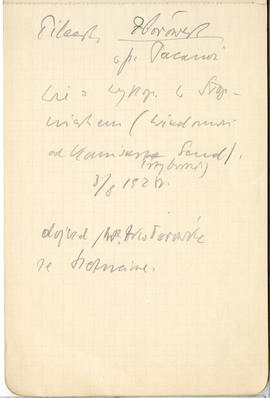 Notes Józefa Żurowskiego z odręcznymi notatkami na temat bieżących znalezisk archeologicznych  st...