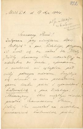 List od Jerzego Iwanowskiego do Erazma Majewskiego (rękopis)  strona 1