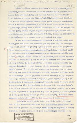 Maszynopis wypisów z K. Rogawskiego  Wiadomość o rozkopaniu mogiły w Siedliszowicach  "Bibli...