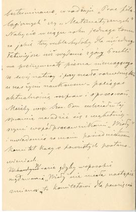 List od Bronisława Clebowskiego do Erazma Majewskiego (rękopis)  strona 2