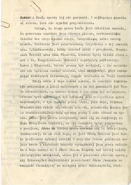 Maszynopis listu Romana Żurowskiego (?) (brak podpisu) do niezidentyfikowanego adresata (Stanisła...
