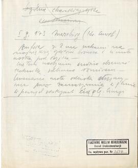 Zespół odręcznych notatek Józefa Żurowskiego (w tym opisy zabytków i zapiski bibliograficzne) wra...