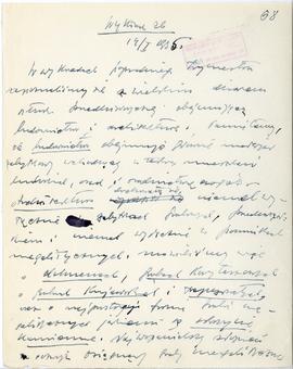 Rękopis sześćdziesięciu ośmiu wykładów Józefa Żurowskiego pt. "Sztuka Podyluwialna" z r...