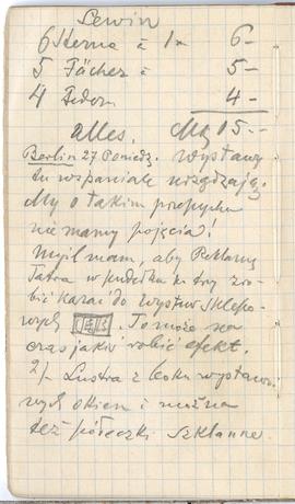 Notes nr 50 z wpisami odręcznymi  Erazma Majewskiego z okresu 19.07.1896 r.-05.10.1896 r.  strona.