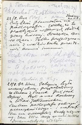 Notatnik nr 72 z odręcznymi notatkami Erazma Majewskiego z okresu od 08.08.1912 r. do 12.02 1914 ...
