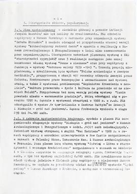 Państwowe Muzeum Archeologiczne w Warszawie. Sprawozdanie z działalności w roku 1989.  Maszynopis...