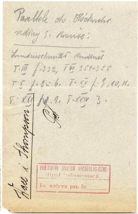 Brulion Józefa Żurowskiego zawierający zbiór luźnych kartek z notatkami w języku polskim i niemie...