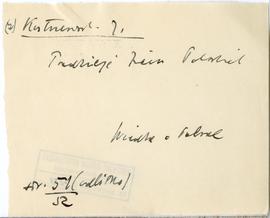 Fiszka z odręcznymi notatkami bibliograficznymi Józefa Żurowskiego  strona 1: "Kostrzewski J...