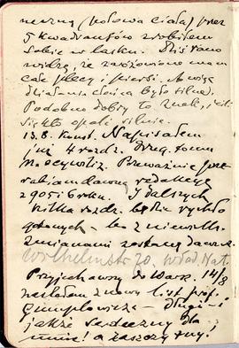 Notatnik nr 68 z odręcznymi notatkami Erazma Majewskiego z okresu od 08.08.1908 r. do 06.10.1909 ...