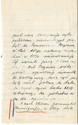 Rękopis listu Józefa Kostrzewskiego do Józefa Żurowskiego z dnia 4.02.1928 r.  strona 3