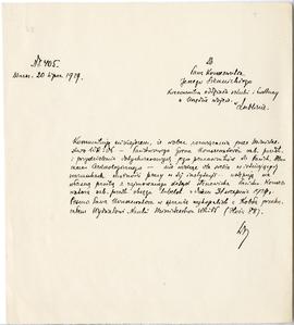 Rękopis. Pismo konserwatora Michała Drewko z dnia 20 lipca 1929 r. do p. Jerzego Siennickiego Kie...