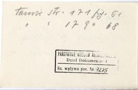 Fiszka z odręcznymi notatkami bibliograficznymi Józefa Żurowskiego  strona 2: "tamże str. […...