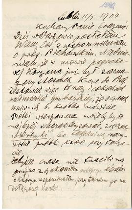 List od Hieronima Rafała Łopacińskiego do Erazma Majewskiego (rękopis)  strona 1
