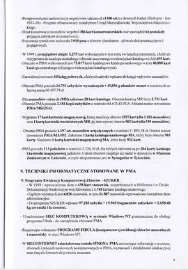 Państwowe Muzeum Archeologiczne w Warszawie. Sprawozdanie z działalności w roku 1999.  Maszynopis...