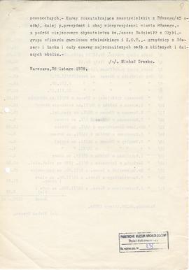 Maszynopis  odpis sprawozdania konserwatora Michała Drewki z badań wykopaliskowych w Gródku pow. ...