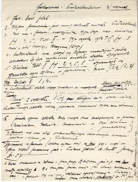 Odręczne notatki Józefa Żurowskiego na temat analogii do zabytków z Jakuszowic Małych  sporządzon...