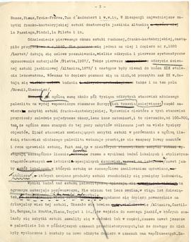 Maszynopis artykułu Józefa Żurowskiego z odręcznymi poprawkami pt. "Sztuka przedhistoryczna ...
