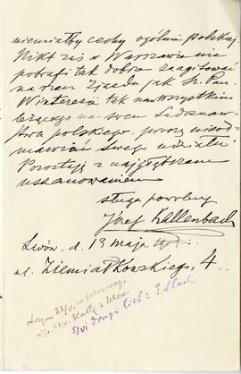 List od Józefa Kallenbacha do Erazma Majewskiego (rękopis)  strona 3