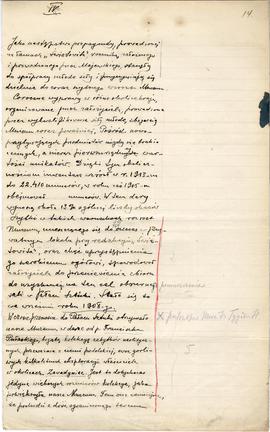 Rękopis z ok. 1918 r.  strona: "Jako następstwa propagandy  prowadzonej na łamach "Świa...