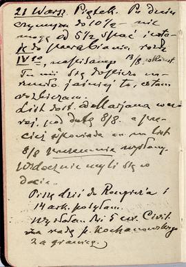 Notatnik nr 68 z odręcznymi notatkami Erazma Majewskiego z okresu od 08.08.1908 r. do 06.10.1909 ...