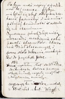 Notes nr 5 z okresu 15.02.1877 r .- 22.04.1877 r.  Notatki odręczne Erazma Majewskiego dot. planó...