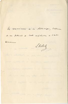 List od L. Delisle do Erazma Majewskiego (rękopis)  strona 2