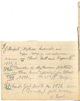 Fragment brulionu Józefa Żurowskiego z notatkami w języku niemieckim na temat kultury merowińskie...